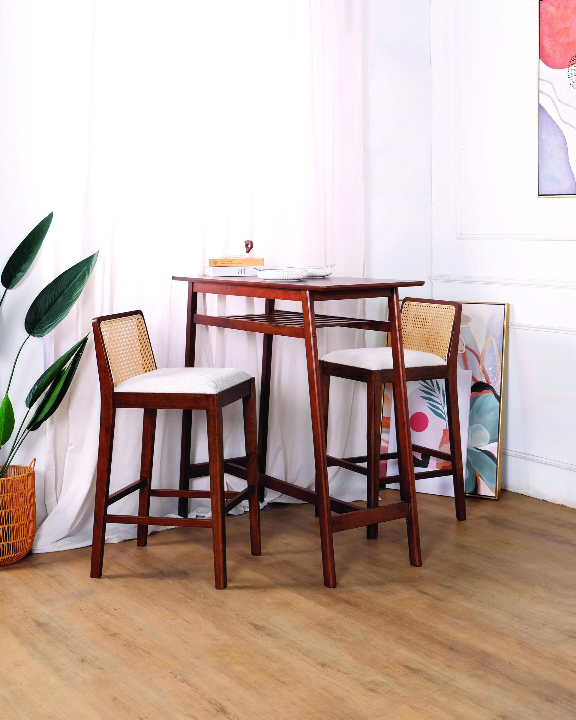 Moris Pub Table + Maven Pub Chair (Medium Brown) Set_2