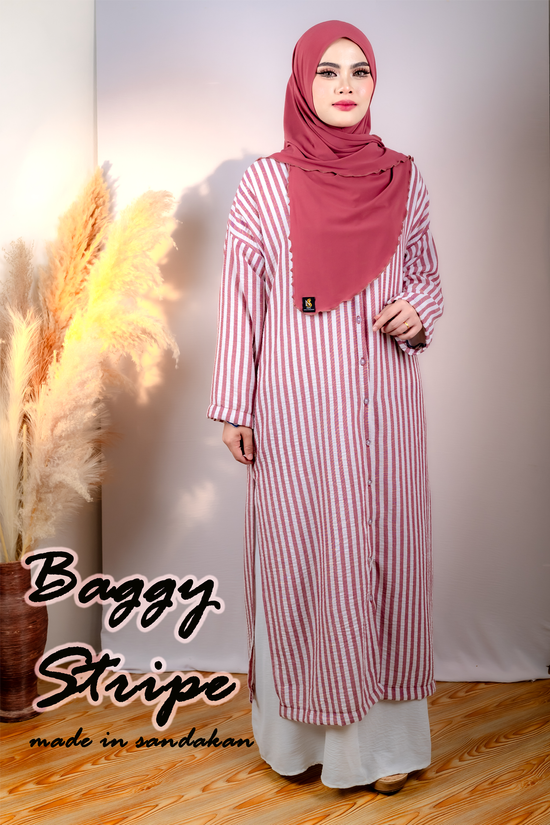 Baggy Stripe Blouse Terbaru! | S.N Hijabs