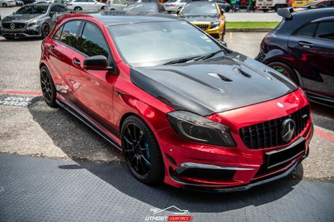 Mercedes A W176 / CLA C117 X117 / GLA X156 Chrom Carbon Mittelkonsole  Ablagekasten Rahmen Abdeckung