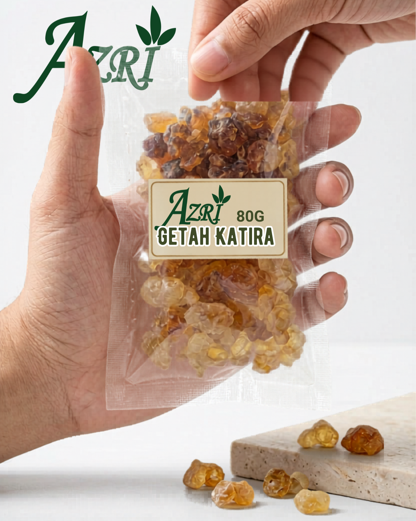 Azri Getah Katira Close Up