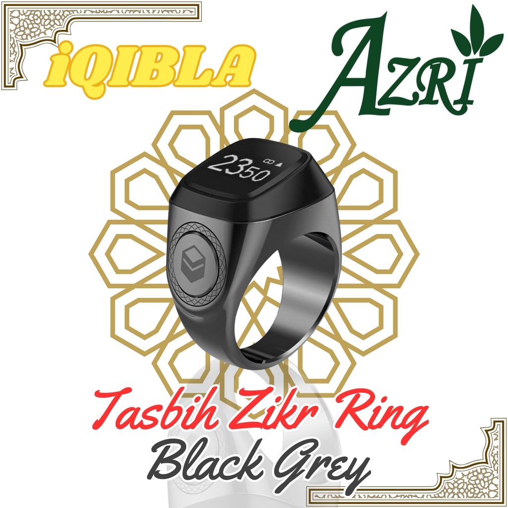 iQibla_Tasbih_Zikr_Ring_Black_Grey