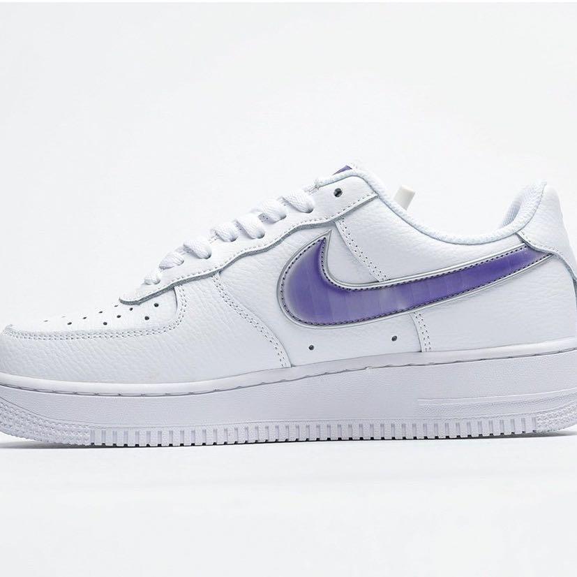 nike air force one purple swoosh