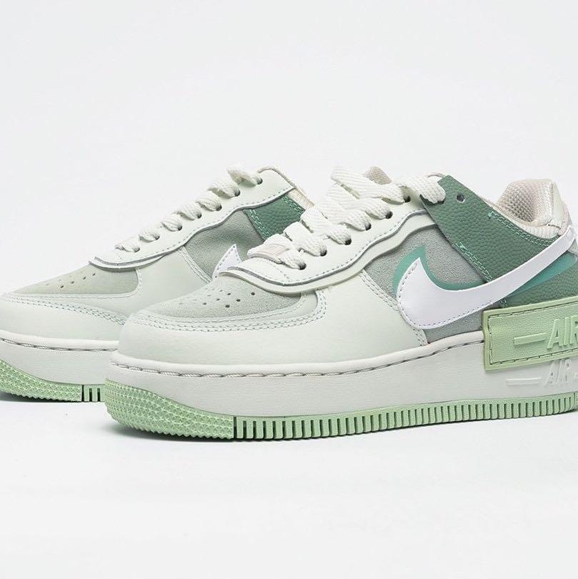 Nike Air Force 1 Shadow Pistachio Frost Spruce - Depop