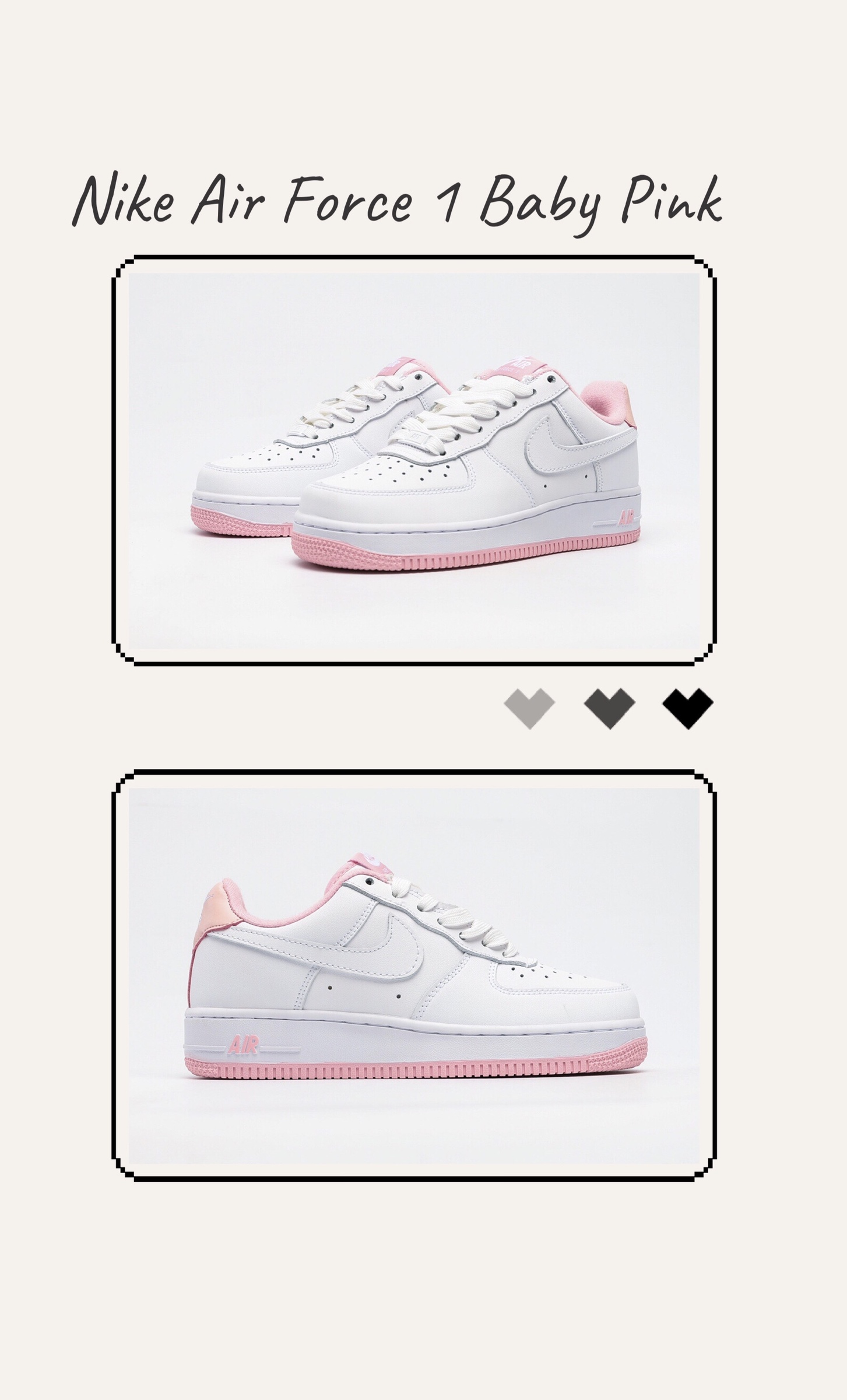 White air forces 2024 with pink bottoms