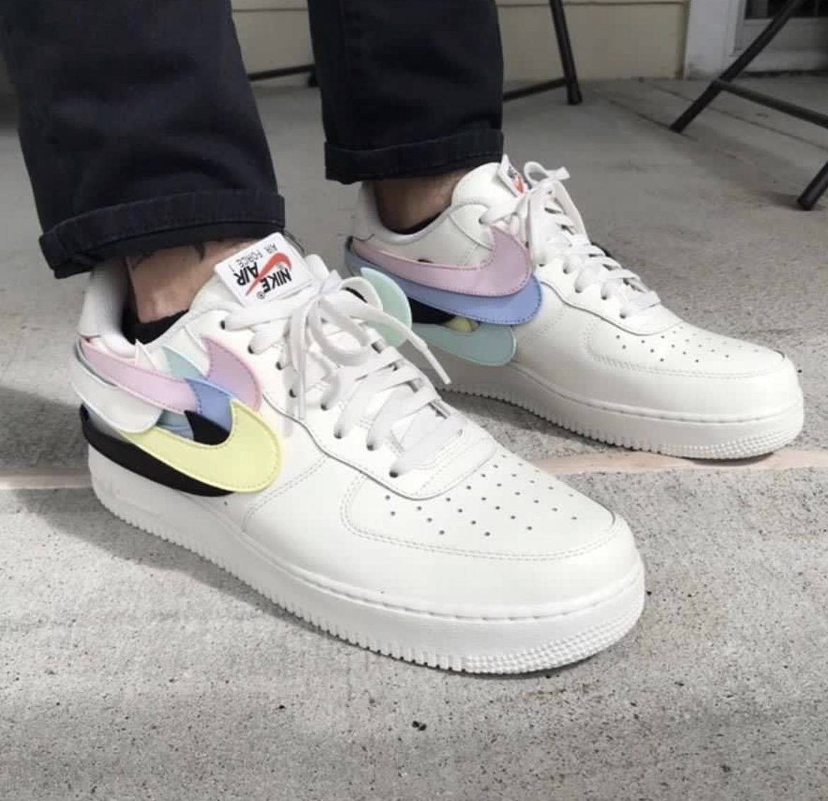 Nike Air Force 1 Velcro Shoe Pastel Swoosh Pack – shopwith.styleee