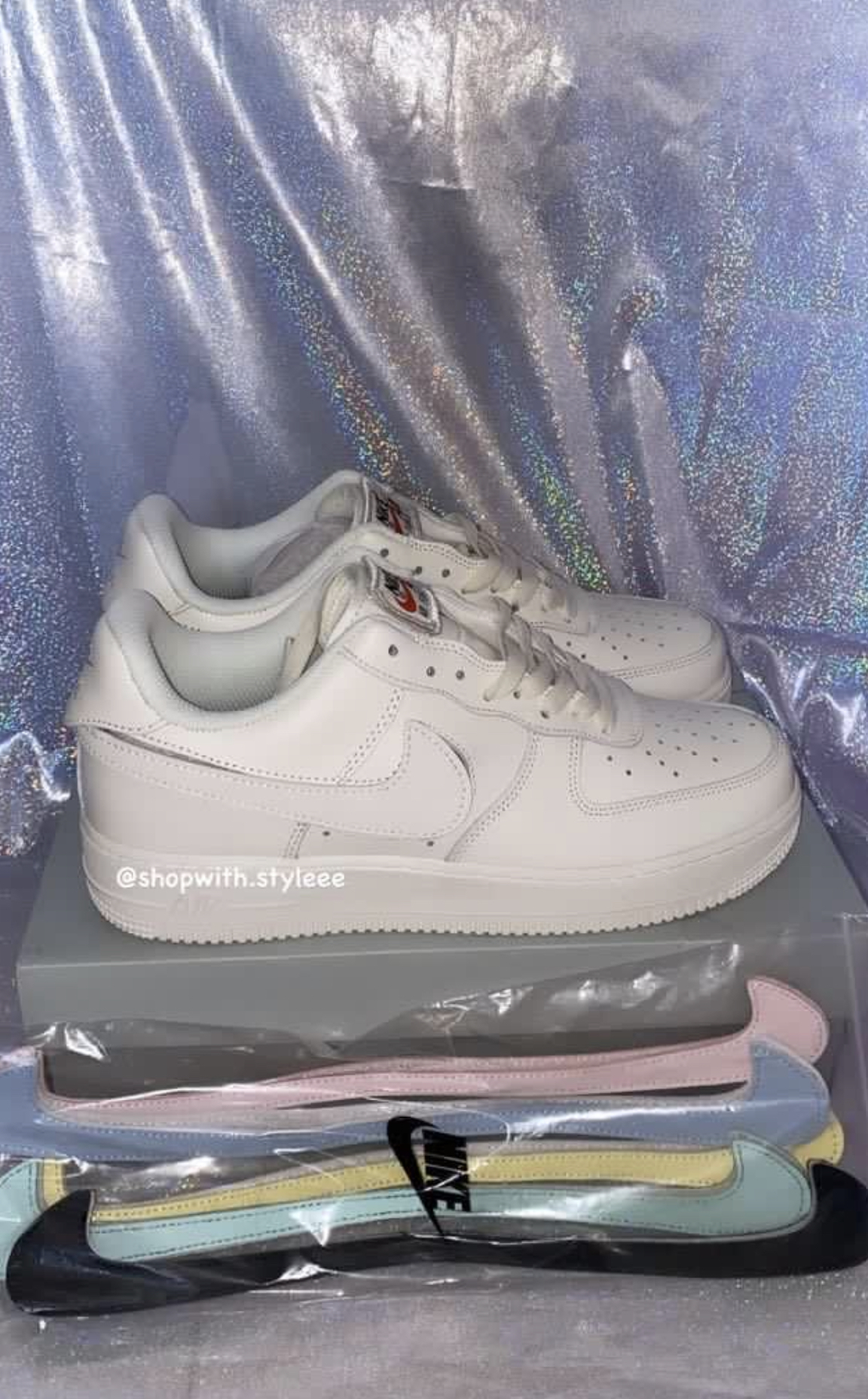 Nike Air Force 1 Velcro Shoe Pastel Swoosh Pack – shopwith.styleee
