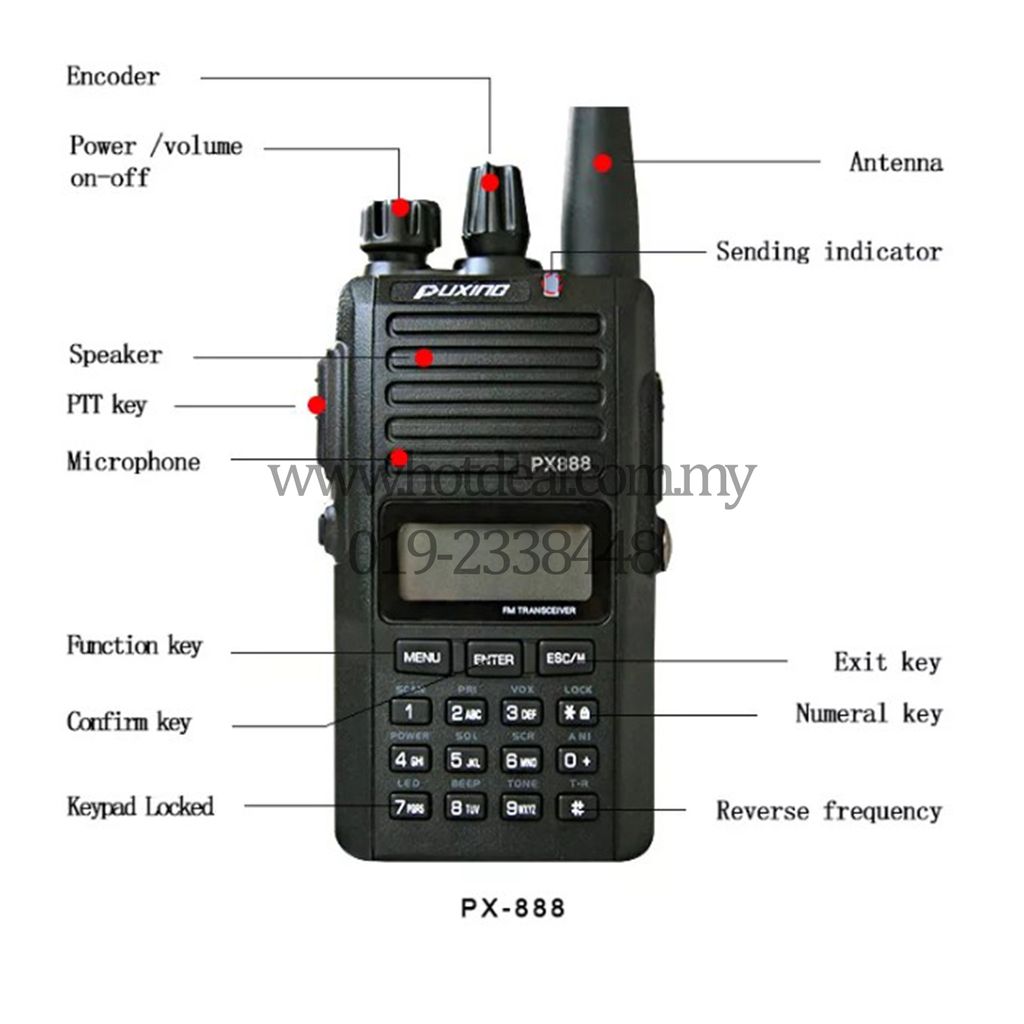 Walkie talkie puxing PX 888 Scrambler Single Band – Hotdeal Store