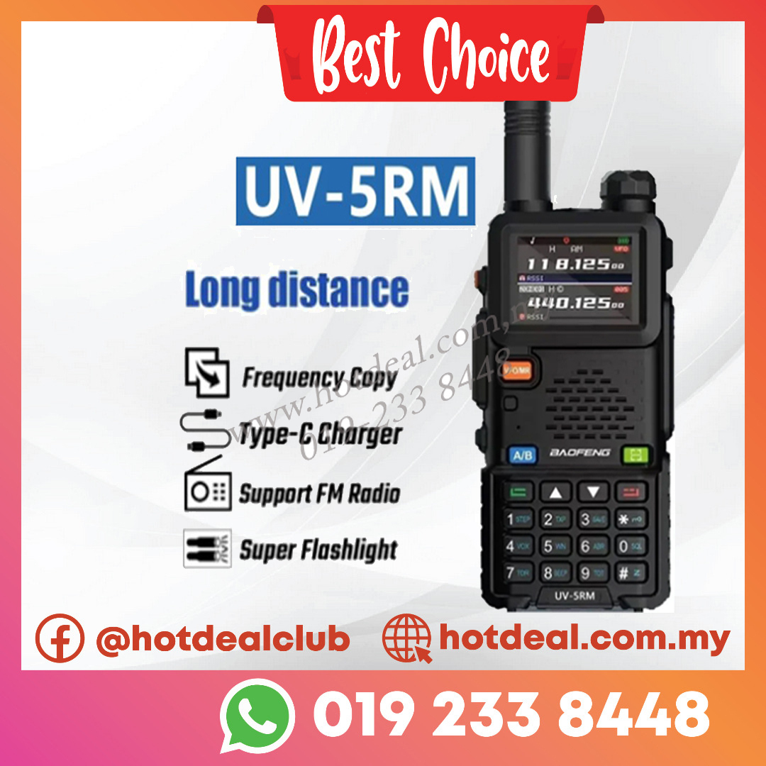 Baofeng UV 5RM Walkie talkie FM Air Band RX VHF UHF Scrambler Encrypt DTMF  Tone (10 watt) – Hotdeal Store
