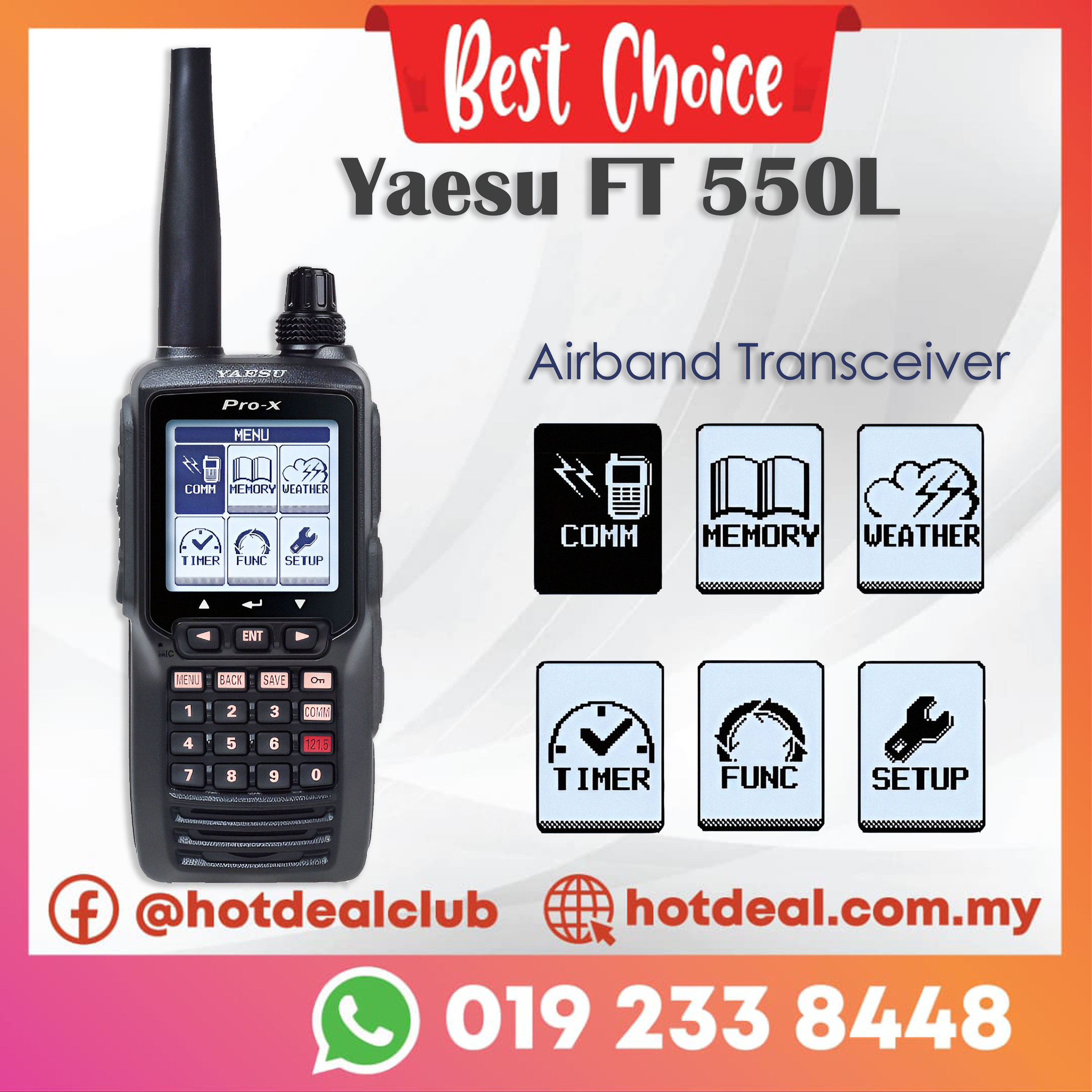 ★マニアに★【YAESU FTA-550 Pro-X】エアーバンド 逆輸入品 Yaesu FTA-550l AirBand Transceiver Pro X – Hotdeal Store