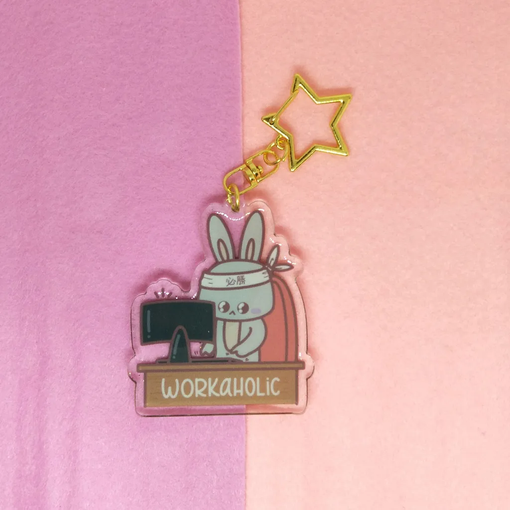 Workaholic Koko Keychain.jpg