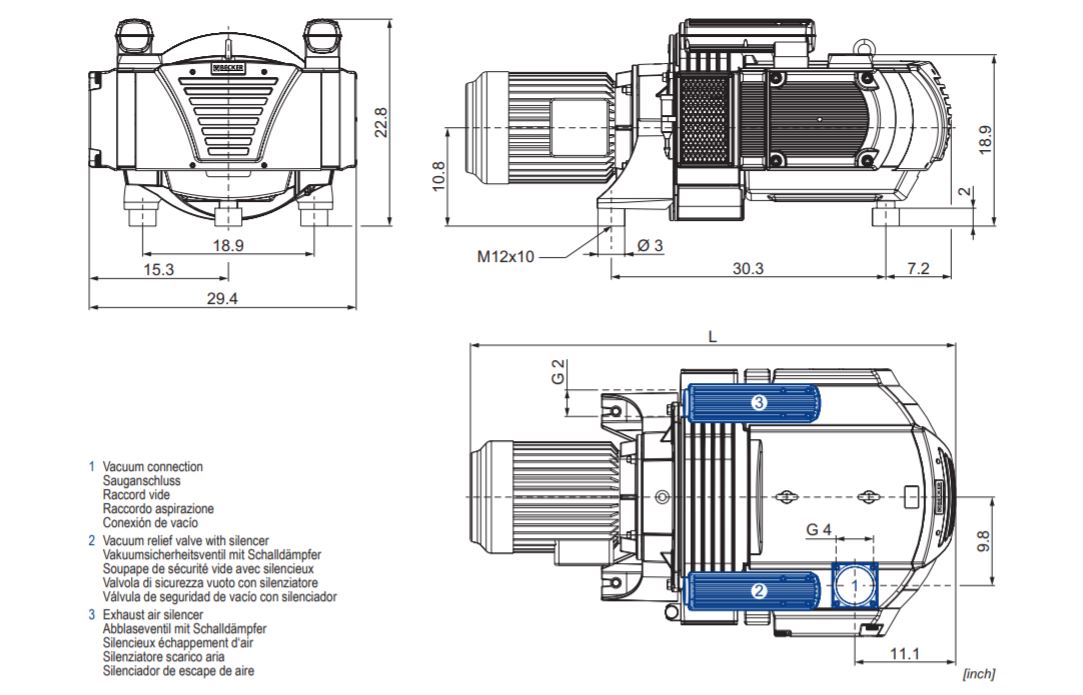 Becker VTLF2.500 Dry Rotary Vane Vacuum Pump Dimension Drawing.JPG