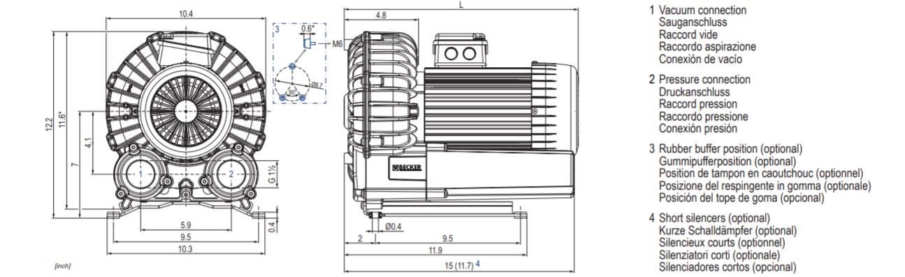 sv130 single-stage regenerative side channel blowers vacuum pump dimension drawing.JPG