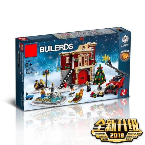 Lepin 36014 (10263) Winter Village Fire Station – Magnifizio Bricks