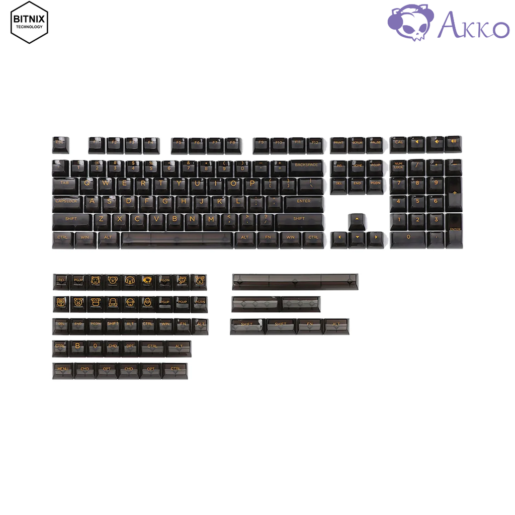 Akko Clear Transparent Keycap Set ( Black ) V2