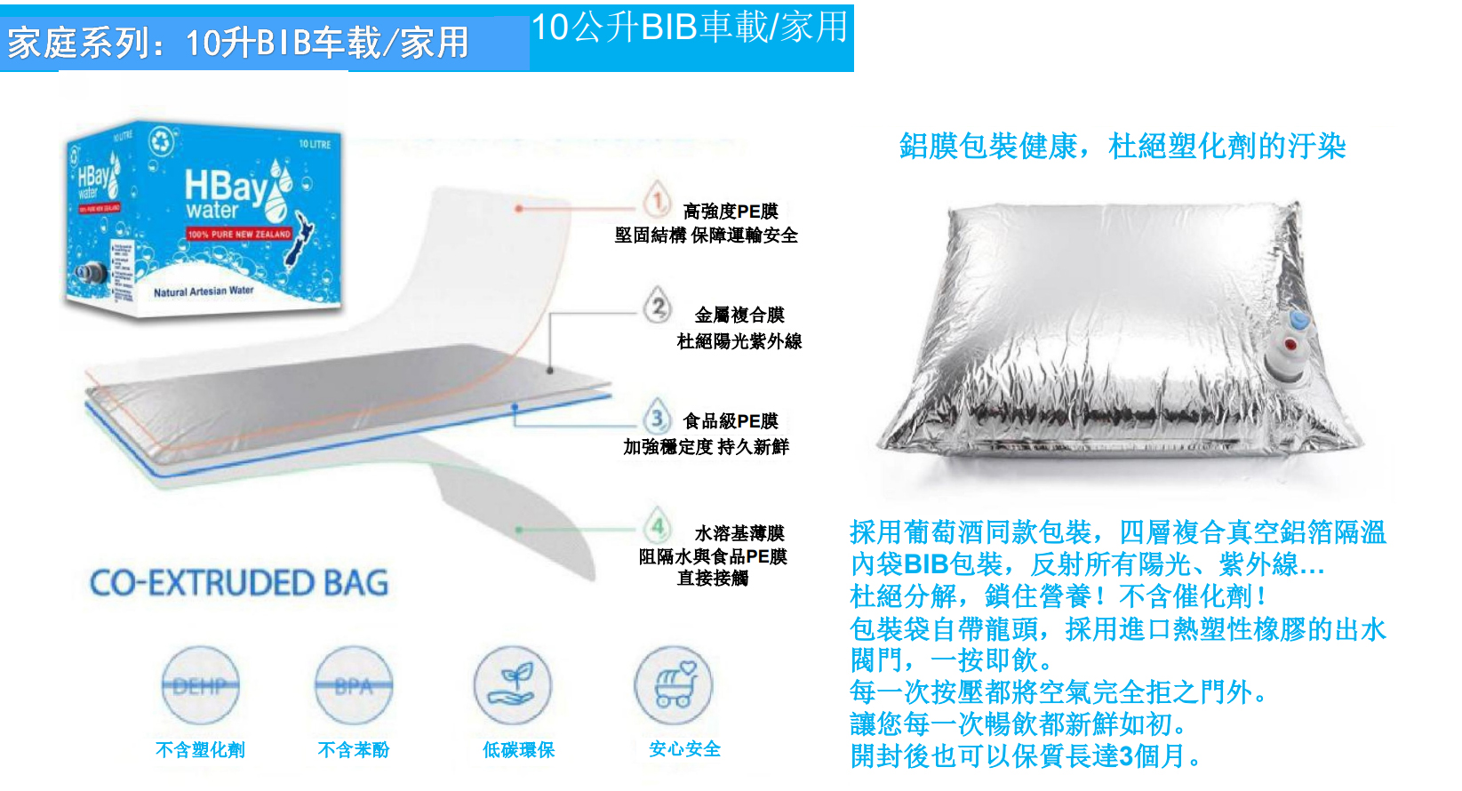 紐灣HBay紐西蘭天然礦泉水-NASA袋装水