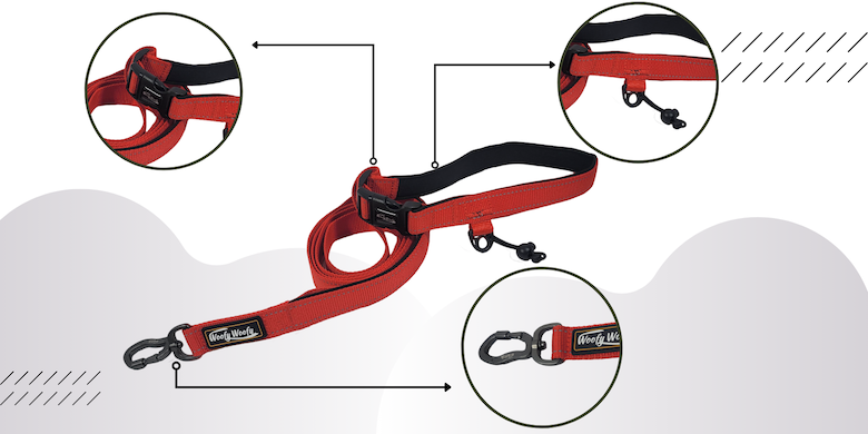 Hands Free Leash-Product Feature-V2-1-RED