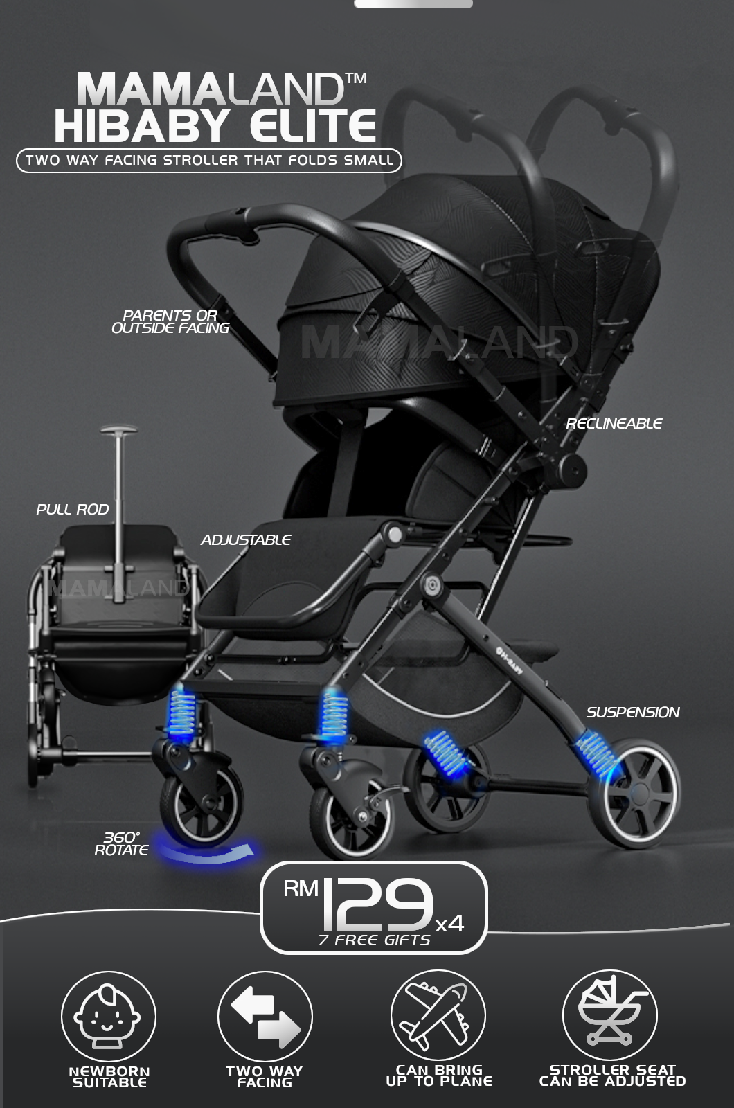 Mamaland Hibaby Elite Two Way Facing Stroller.png