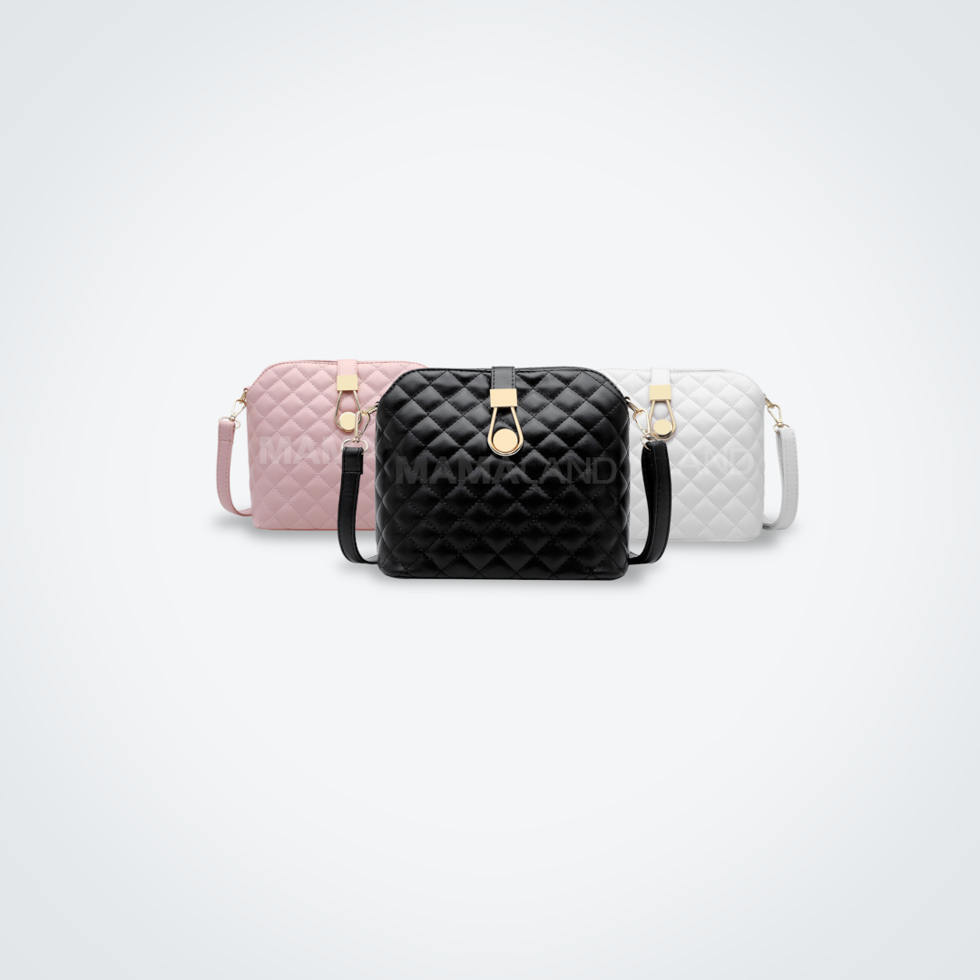 Fashion bag - quilted bag with gold clip