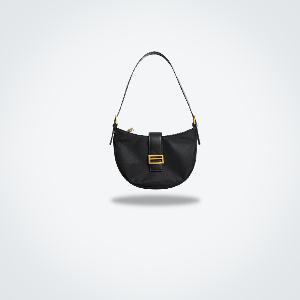 Fashion bag - polynylon black gold