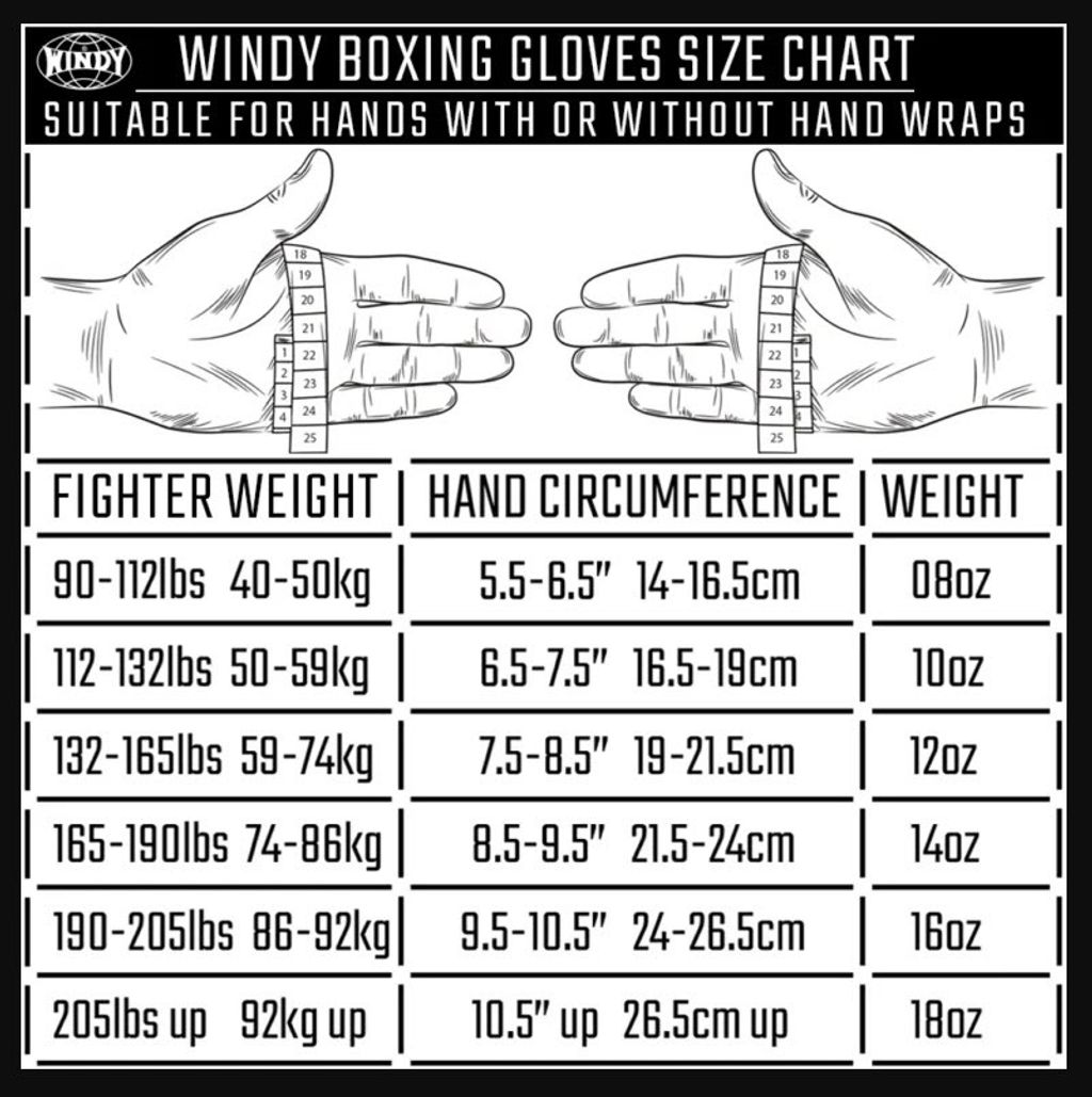 Size Chart Glove