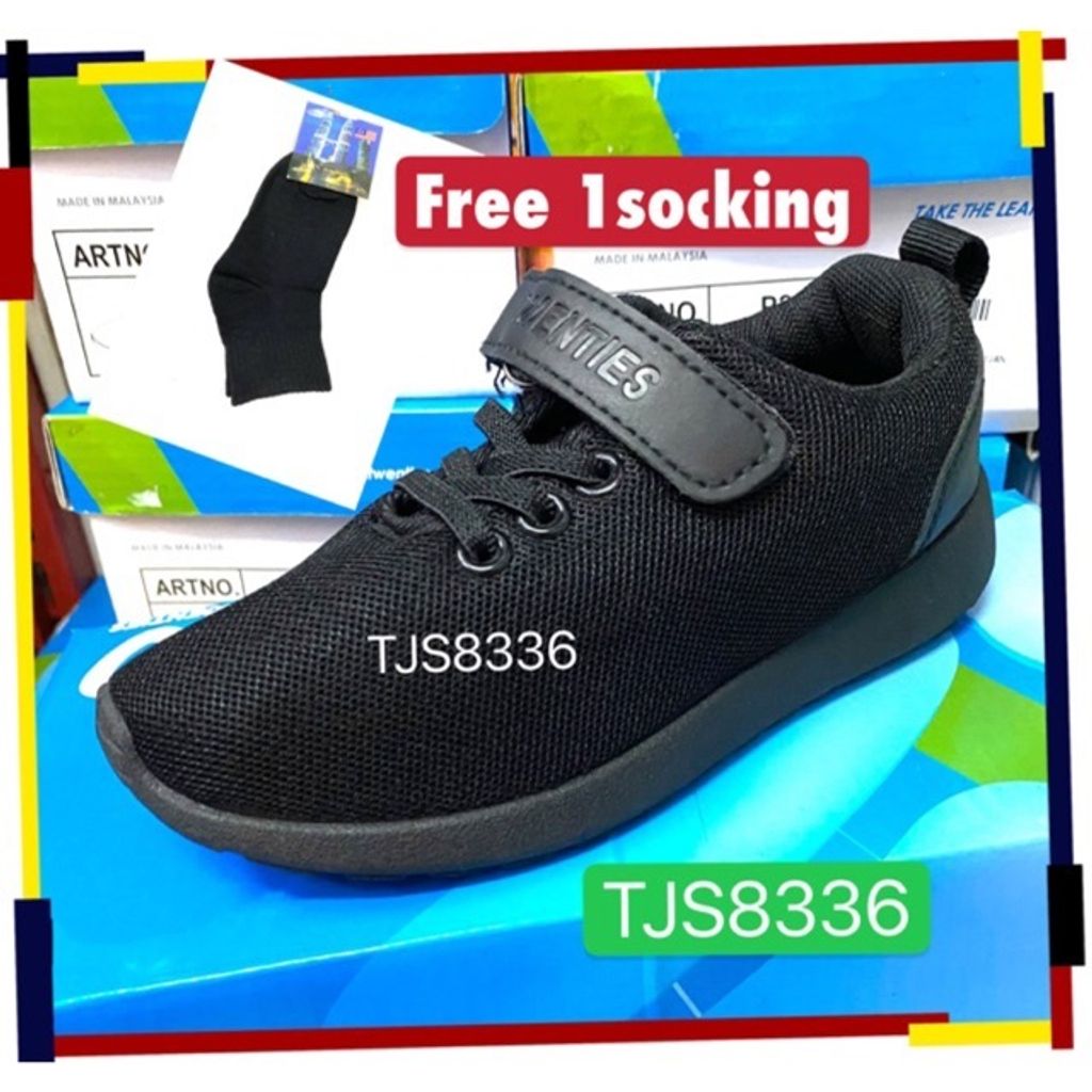 Hot Sales Brand Twenties Kasut Sekolah Rendah Kasut Hitam Dua Cara Pakai Primary School Student Black Shoe Ok One Enterprise