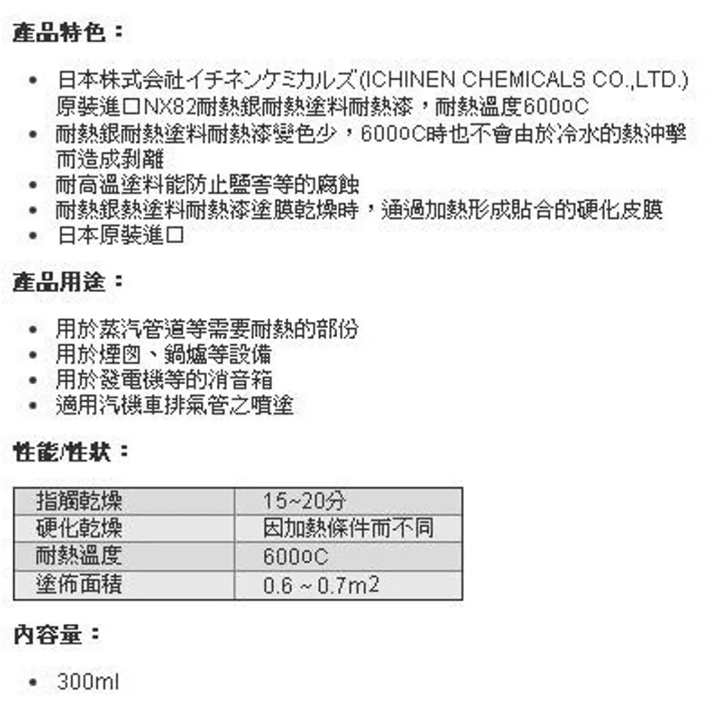 日本原裝nx 600度耐熱銀耐熱塗料耐熱漆耐高溫塗料適用汽機車排氣管 鍋爐 蒸氣管等高溫噴塗銀色 愛購物igo5網路商城