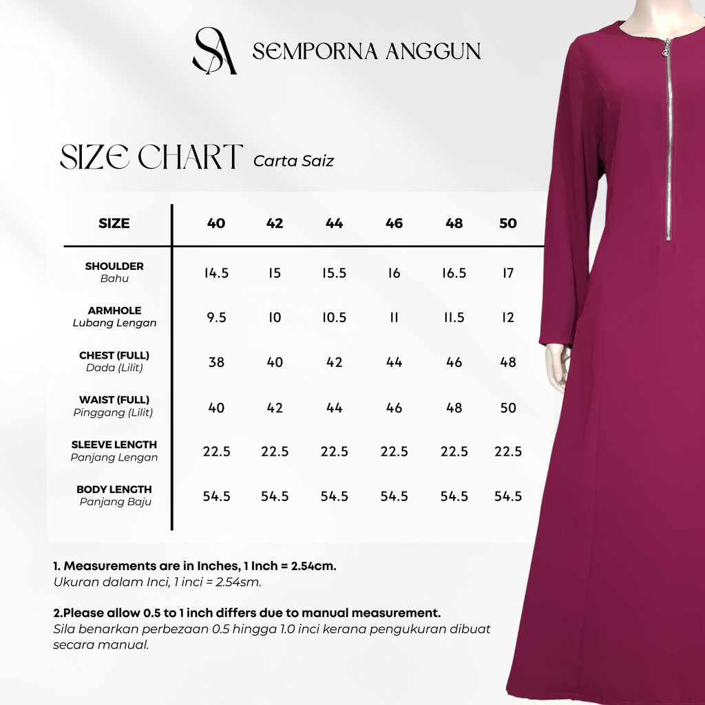 31001 - Size Chart 1