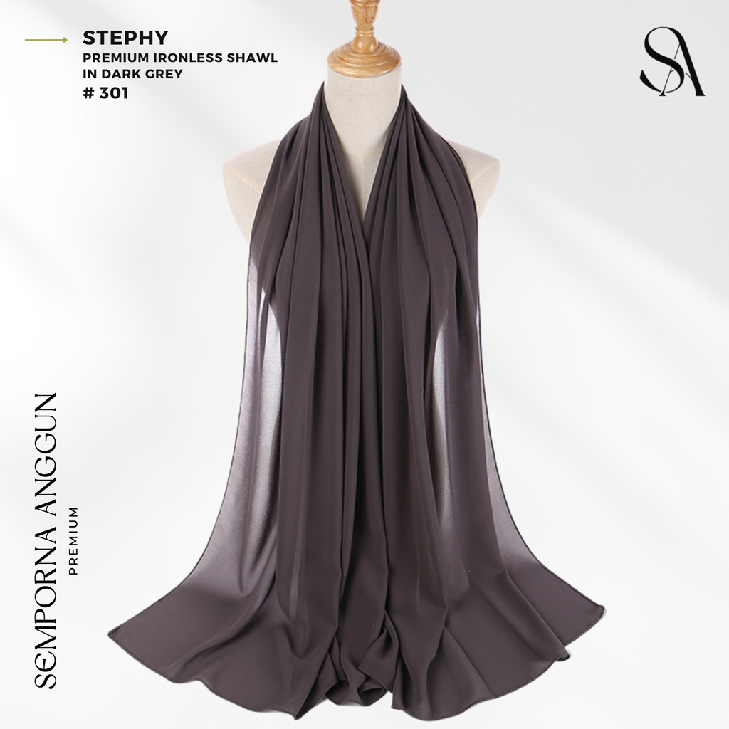 Shawl #301 - Stephy (17 Dark Grey) 1