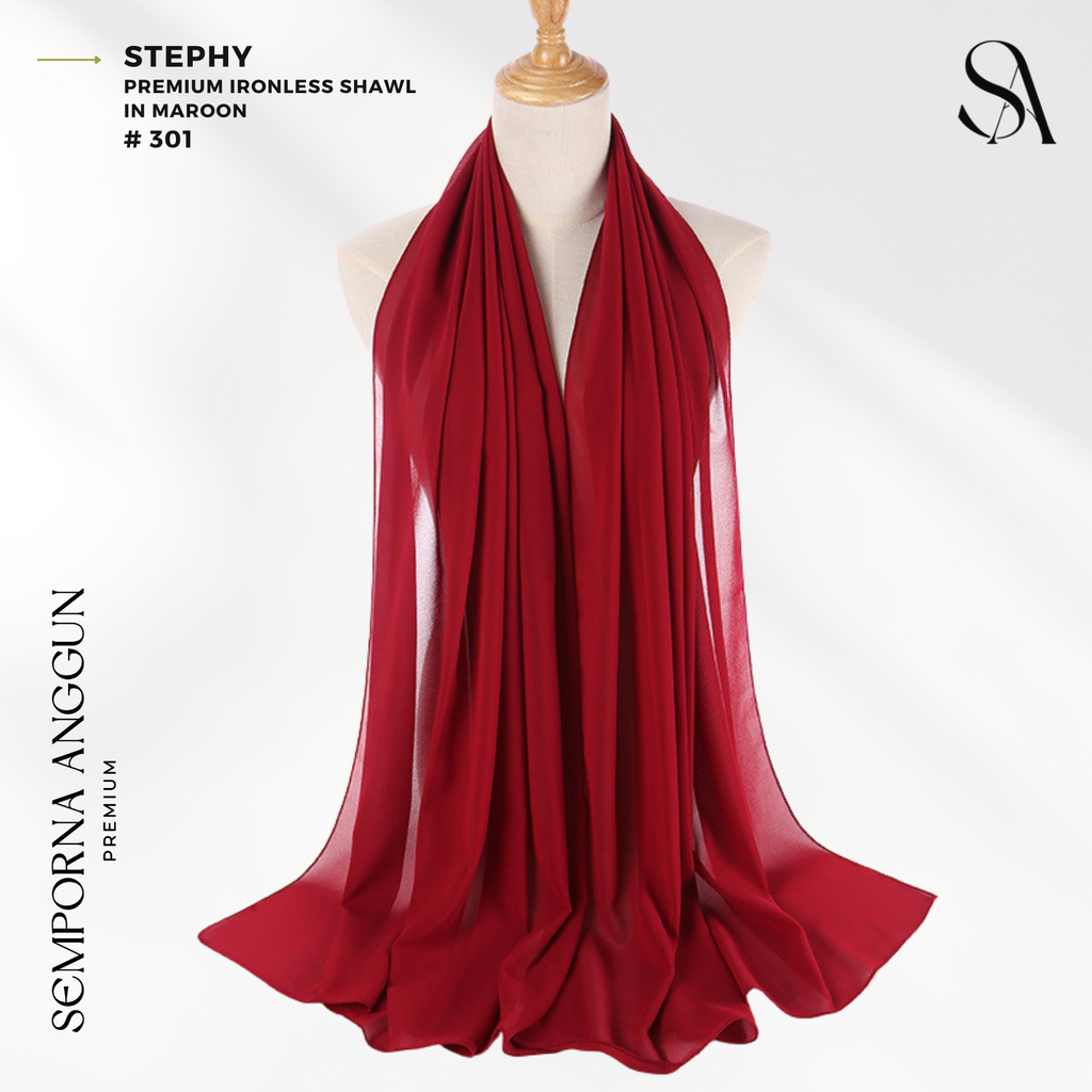 Shawl #301 - Stephy (24 Maroon) 1