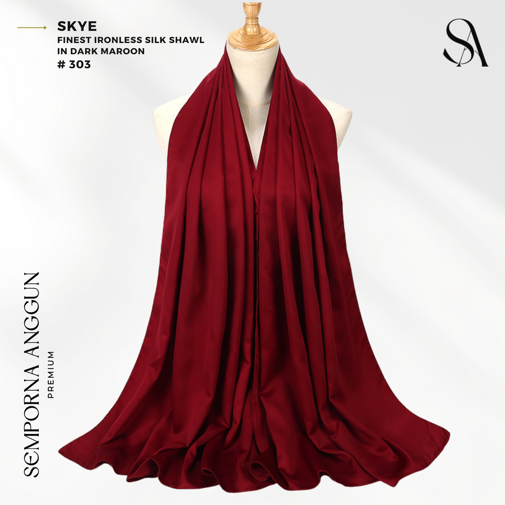 Shawl #303 - Skye (21 Dark Maroon) 1