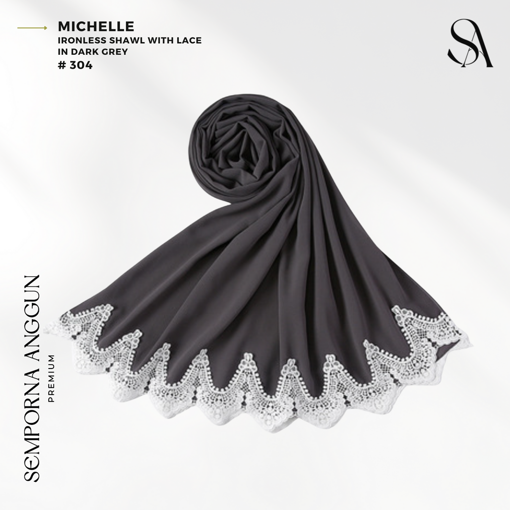 Shawl #304 - Michelle (10 Dark Grey) 1