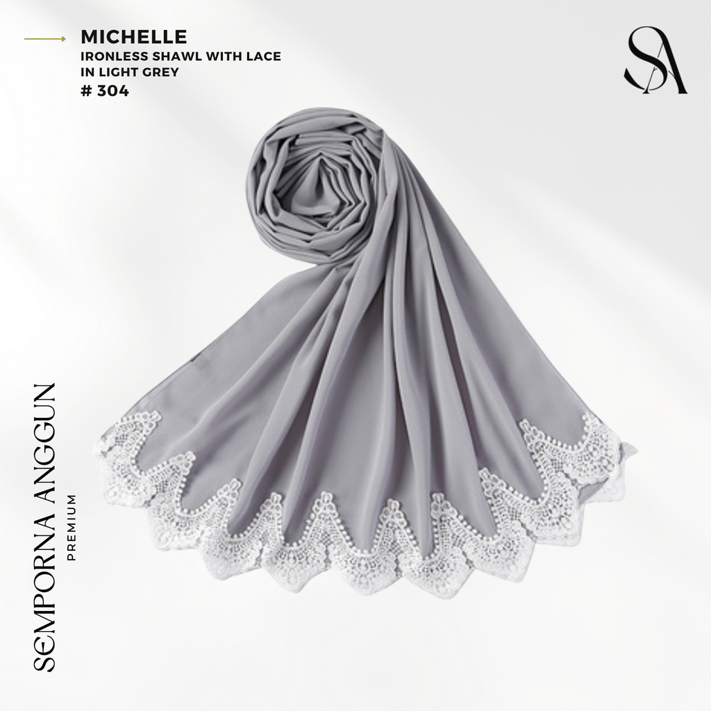 Shawl #304 - Michelle (11 Light Grey) 1