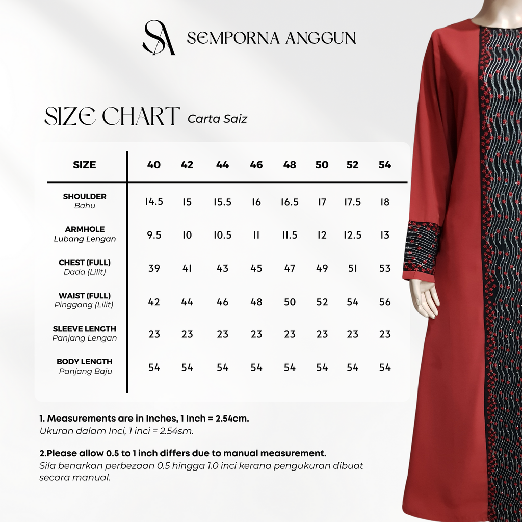 HI 30092 - Size Chart - 2