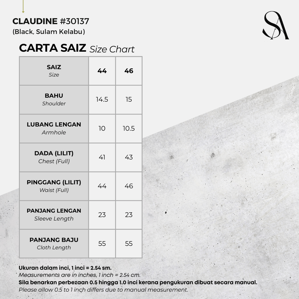 30137 - 01 Sulam Kelabu - 4 Size
