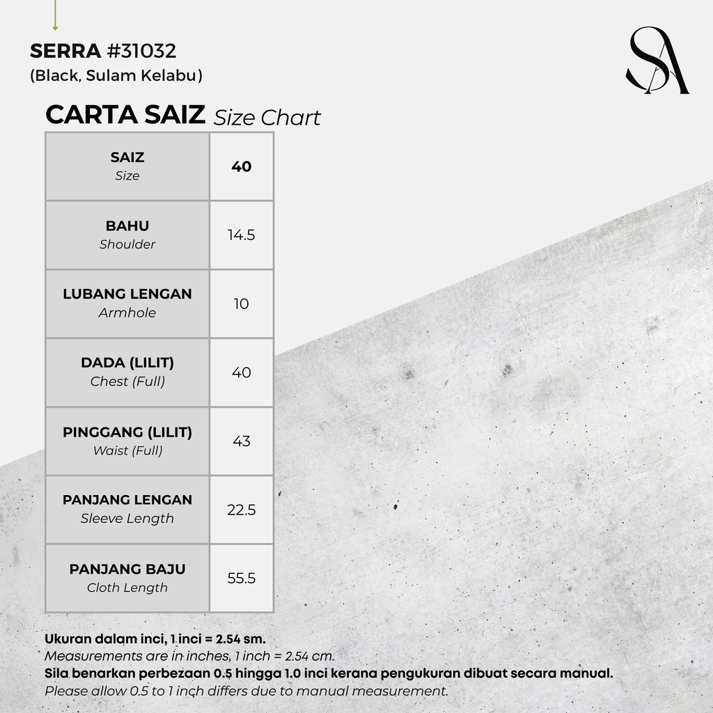 31032 - 01 Sulam Kelabu - 4 Size