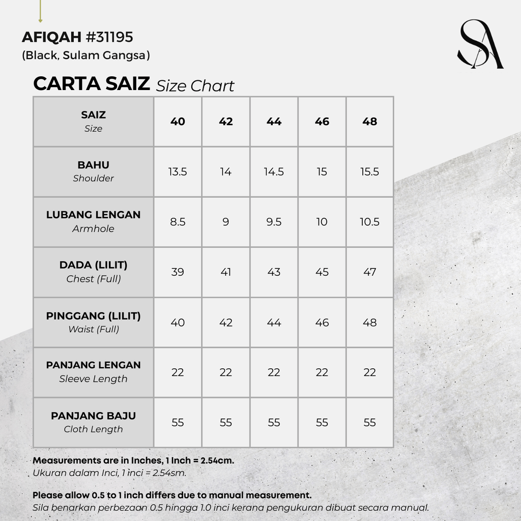 31195 - 01 Sulam Gangsa - 4 Size