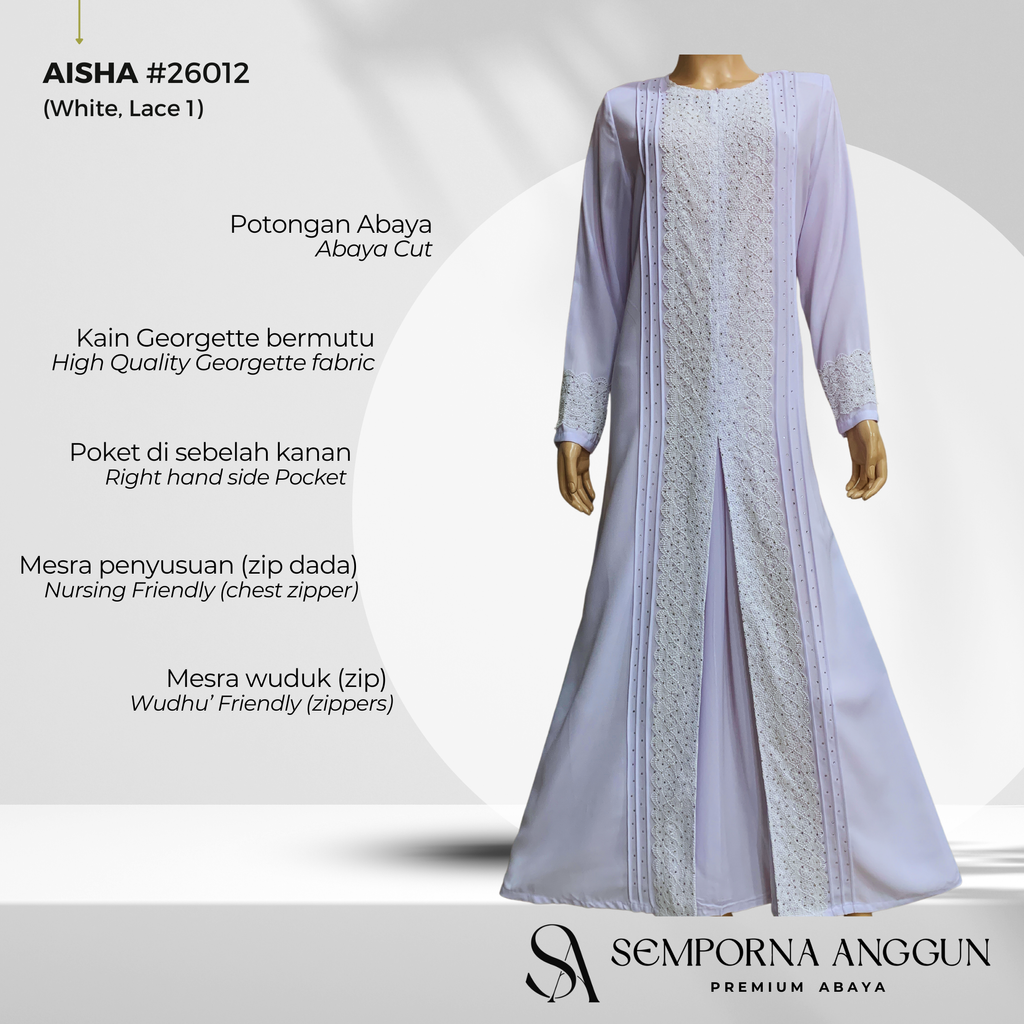 26012 - 01 White, Lace 1 - 3 Feat