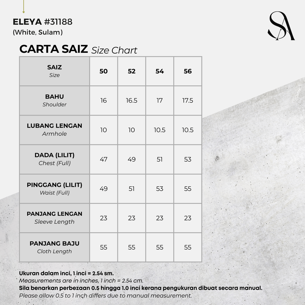 31188 - 01 White - 4 Size