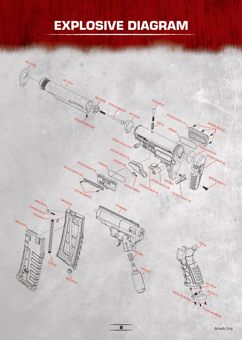 airsoft m4 diagram