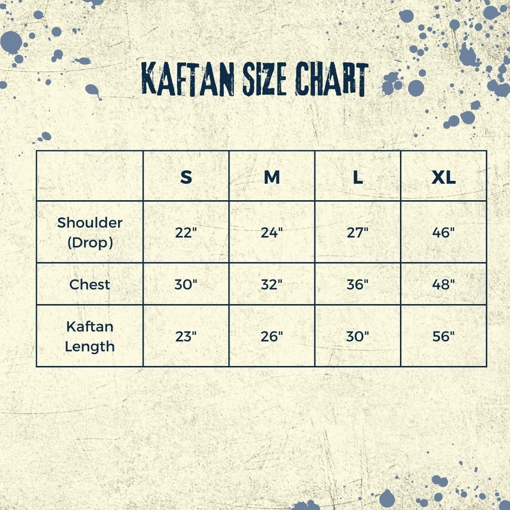 Kaftan Size Chart
