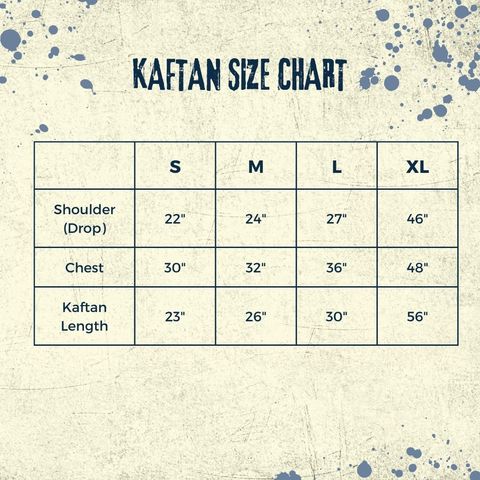 Kaftan Size Chart