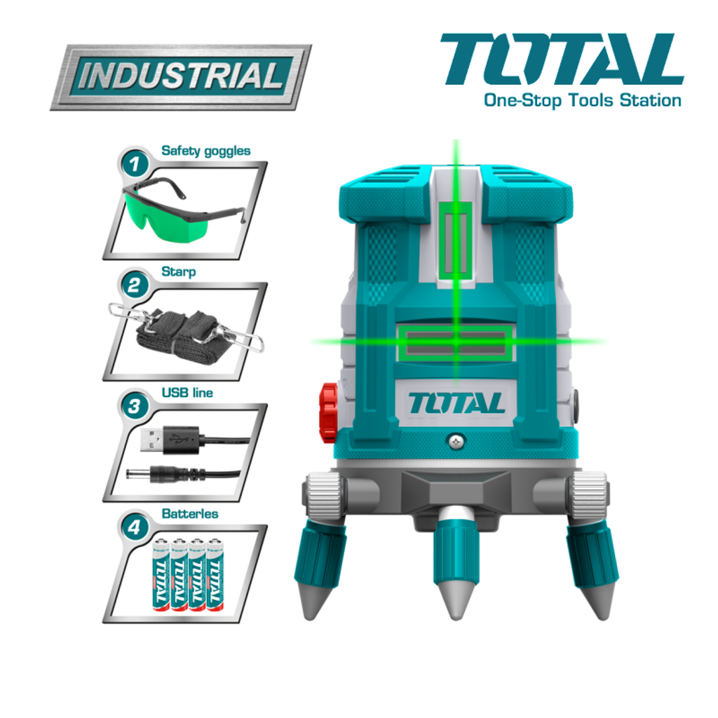 TOTAL Self Leveling Line Laser 5 line green.png