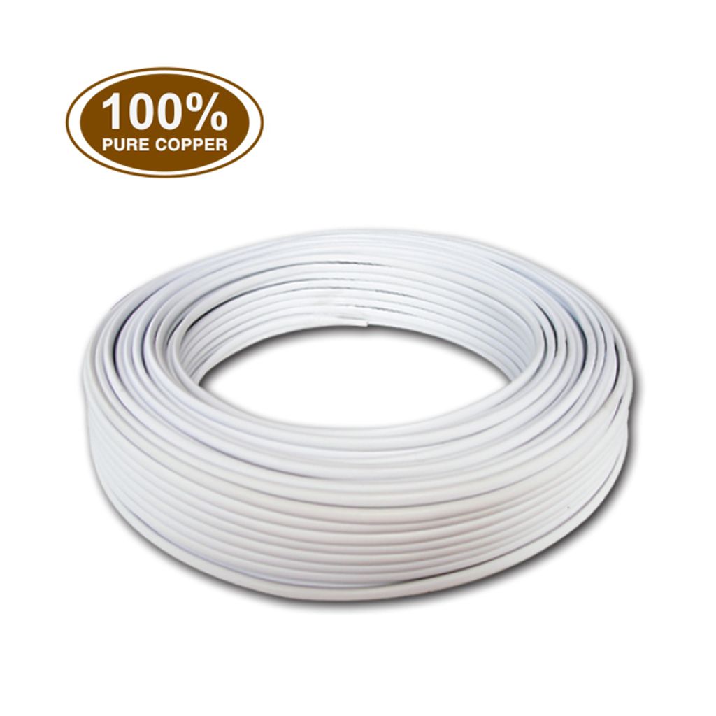 Electrical Copper Cable Wiring 3 Core white