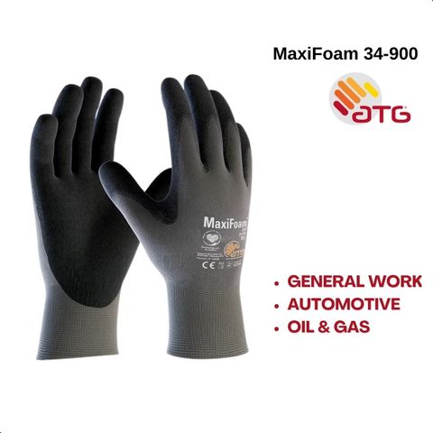 ATG 34-900 MAXIFOAM Grey Palm Coated Knitwrist Safety Glove main