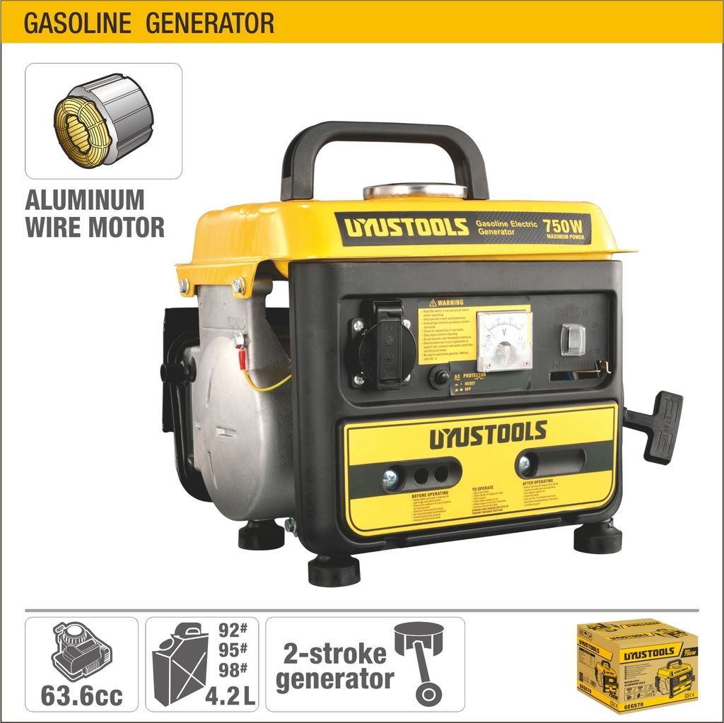 UYUSTOOLS Gasoline Generator 750W (GEG570)
