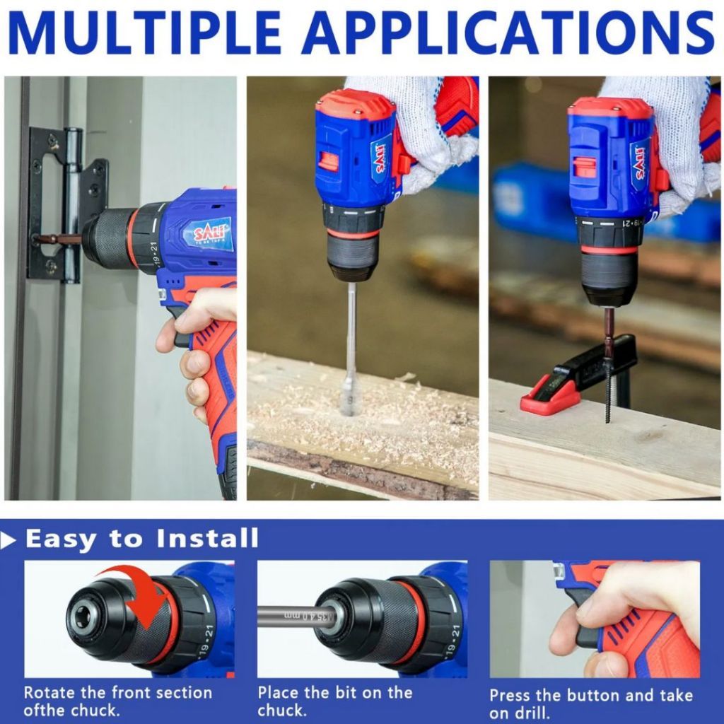 SALI Cordless Drill 16.8V 10mm  (3)