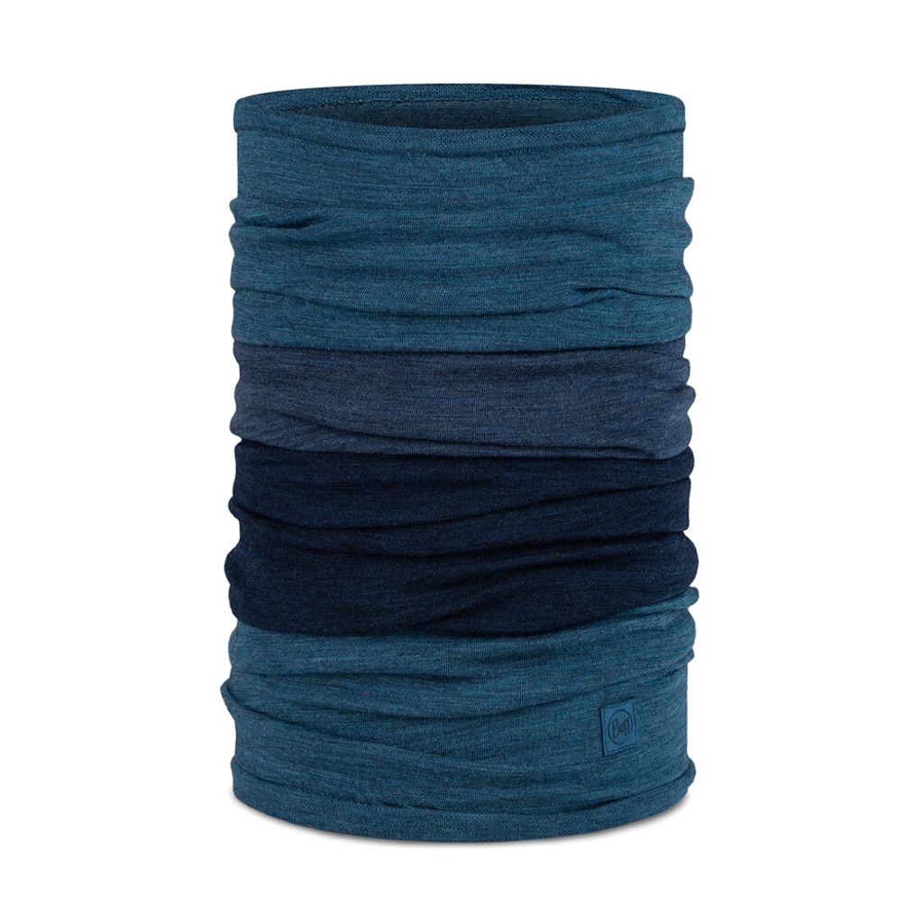 舒適繽紛 205 gsm美麗諾羊毛頭巾-丹寧灰藍-3