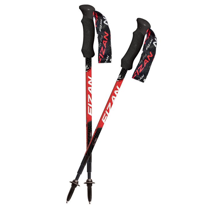 超輕四節式登山杖 紅 2入特惠組