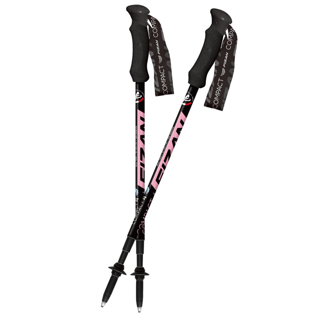 超輕四節式登山杖 粉紅 2入特惠組