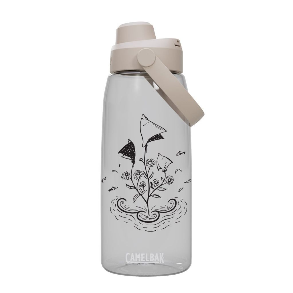 離島記憶-飛翔綻放 1000ml Chug運動水瓶 晶透白-1